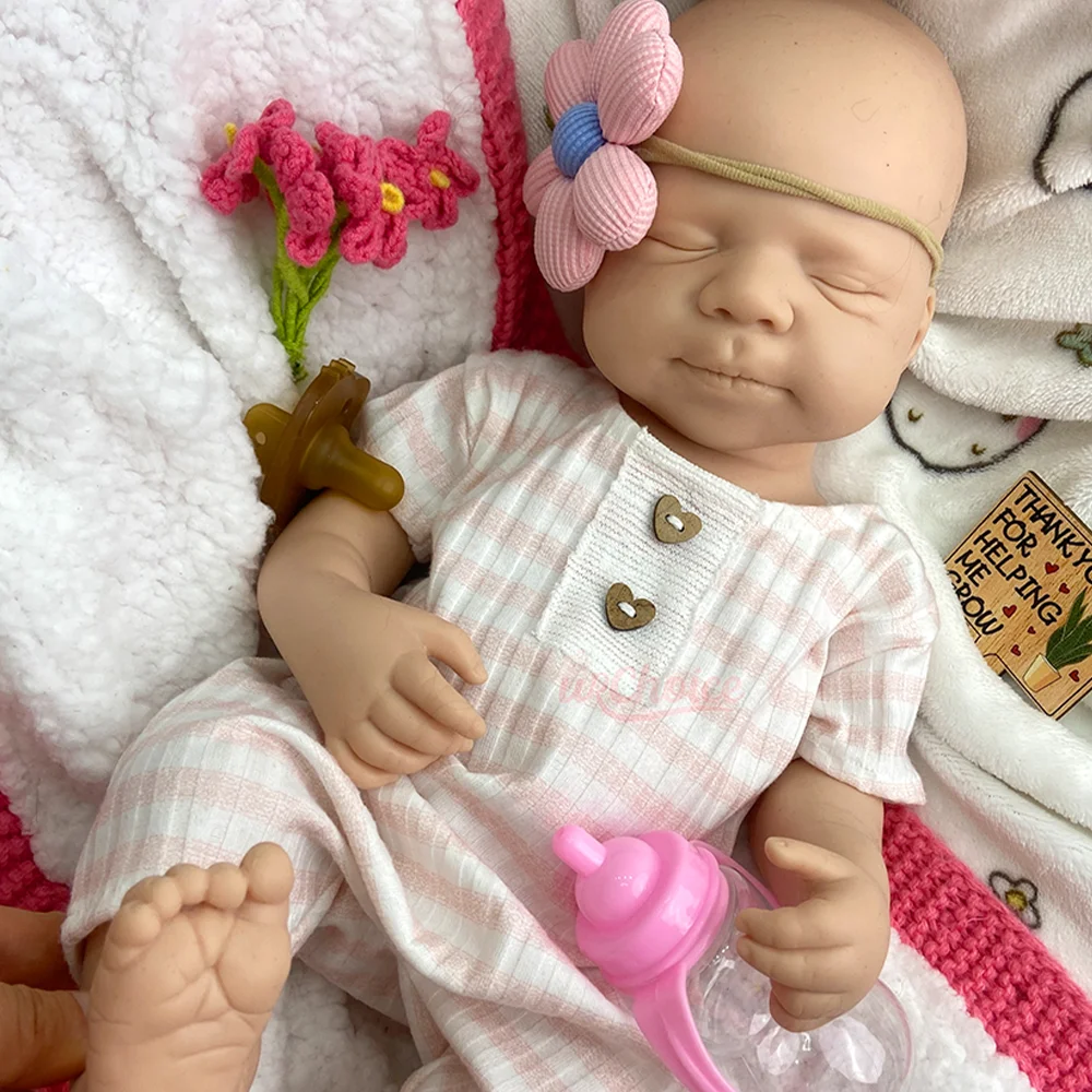 

Непокрашенная 20-дюймовая силиконовая кукла-реборн с открытым ртом, для девочек/мальчиков, мягкая заготовка для художников, для ручной росписи своими руками