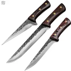 Set di coltelli per disossare forgiati coltello da cuoco forgiato a mano coltelli da cucina professionali coltello da macellaio per macellazione di carne strumenti di cottura