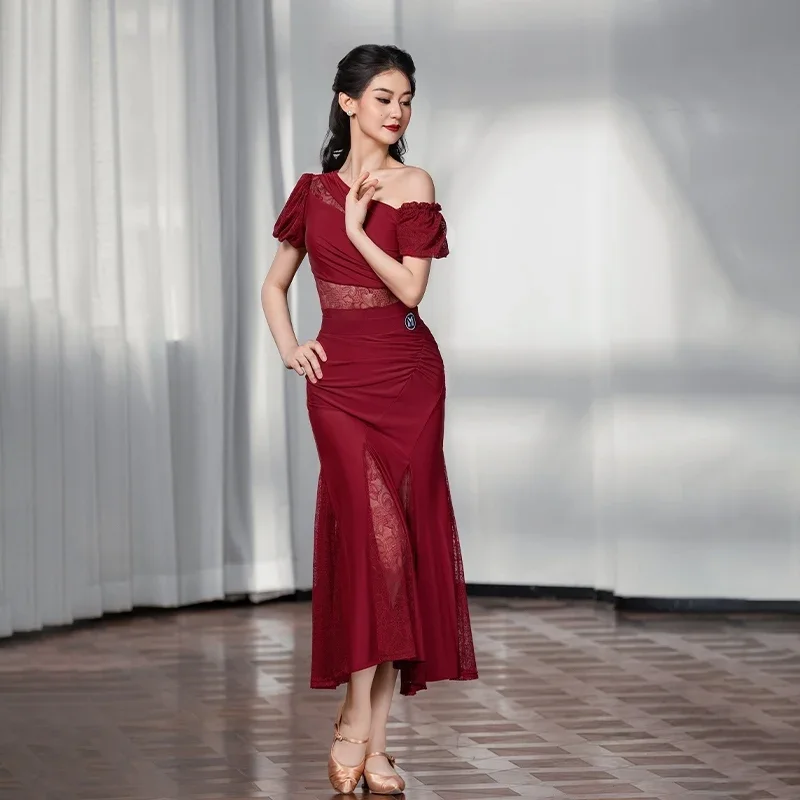 Vrouwen Moderne Dans Jurk Vrouwelijke Wals Nationale Standaard Danspak Ballroom Danswedstrijd Kleding