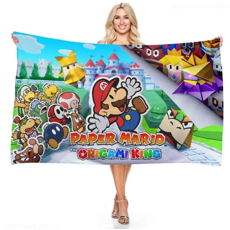 Super Mario Bros Bath Towel Large Quick-Dry Towel Anime 60x120 75x150 Microfiber Swimming Beach Towel Soft Absorbent Towels Gift