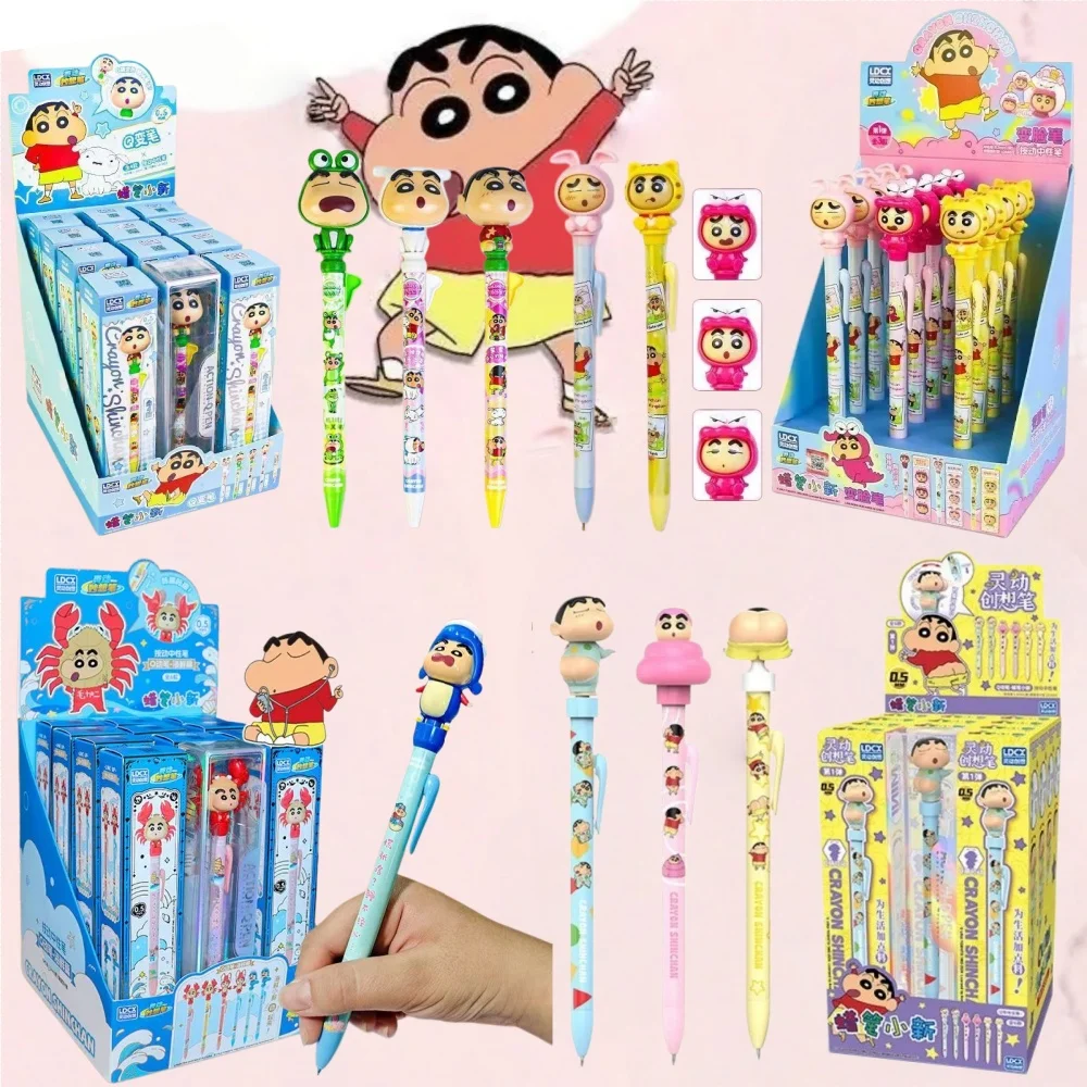 

Ручка-антистресс LDCX Crayon Shin-chan, 0.5 мм, черные чернила, вращающаяся, нейтральная, для снятия стресса, канцелярские товары, случайный выбор (Blind Box)