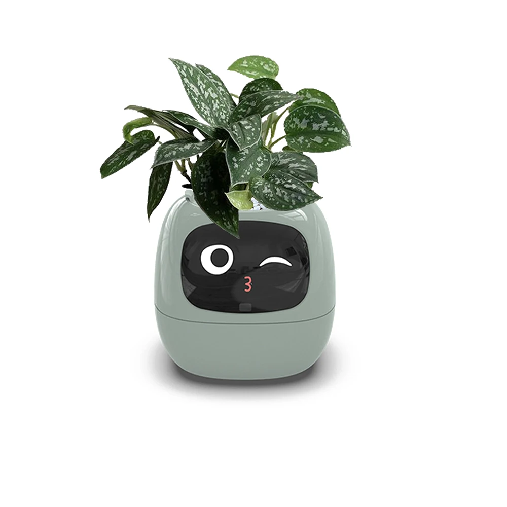 Plant Companion Smart Planter 7 Smart Sensors Time/Date/Luminance/Moisture Display Planter Tuya Smart Pet Planter Robot Adorable