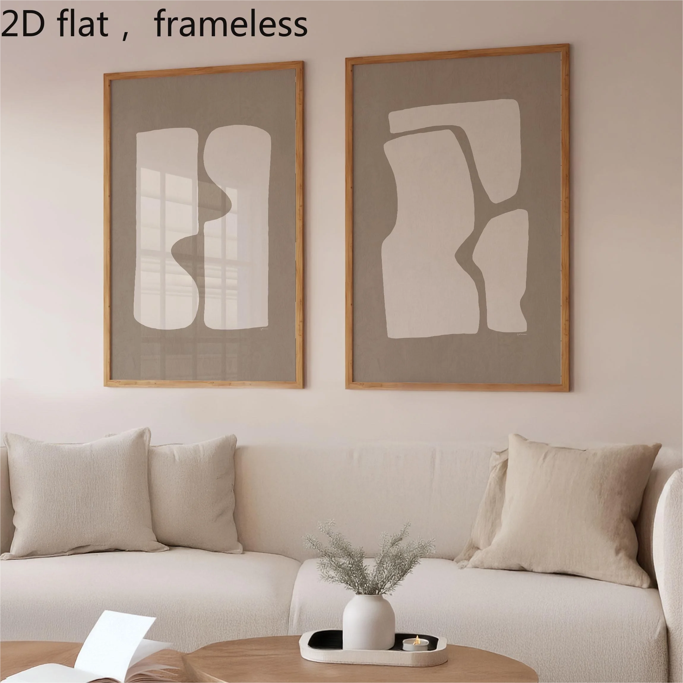 Minimalist Abstract Wall Painting Earth Color Poster Wabi Sabi Canvas Poster Neutral Modern Rural Style