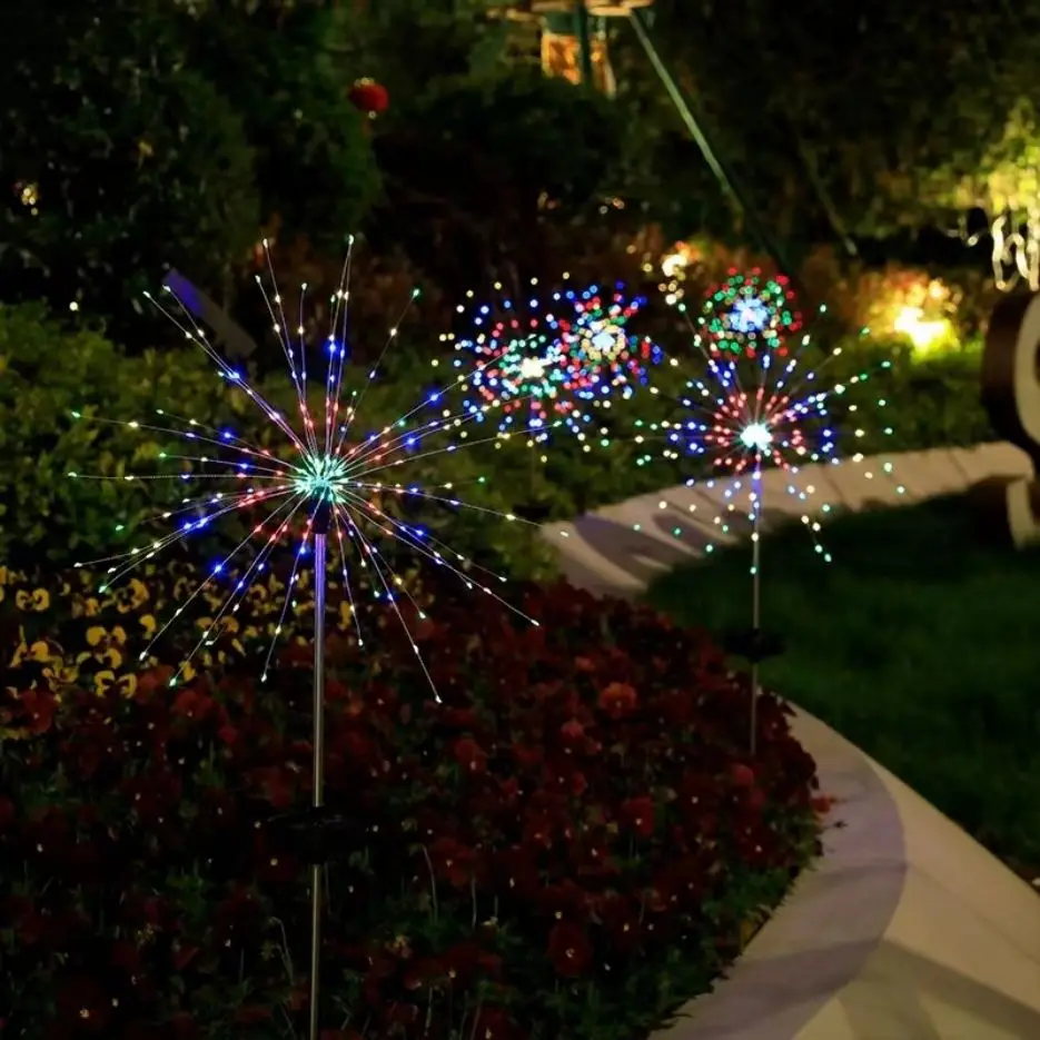 Solar Firework Light Grass Globe Dandelion 90/150/200 LED Fireworks Lamp For Garden Lawn Landscape Holiday Christmas Lights