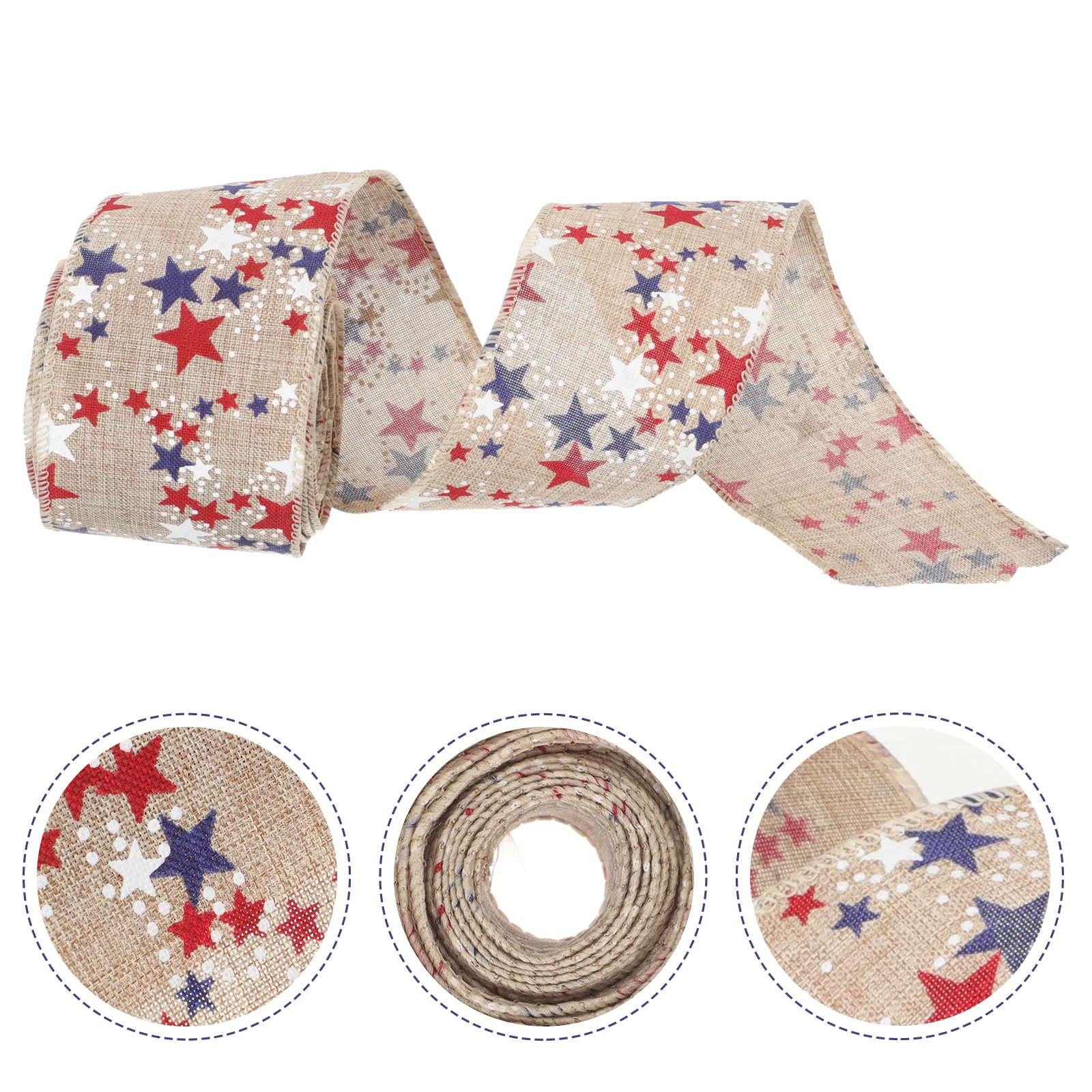 

2 Rolls 5 Point Star Pattern Ribbon American Flag Theme DIY Decorative Ribbon for Gifts Crafts and Hair Accessories