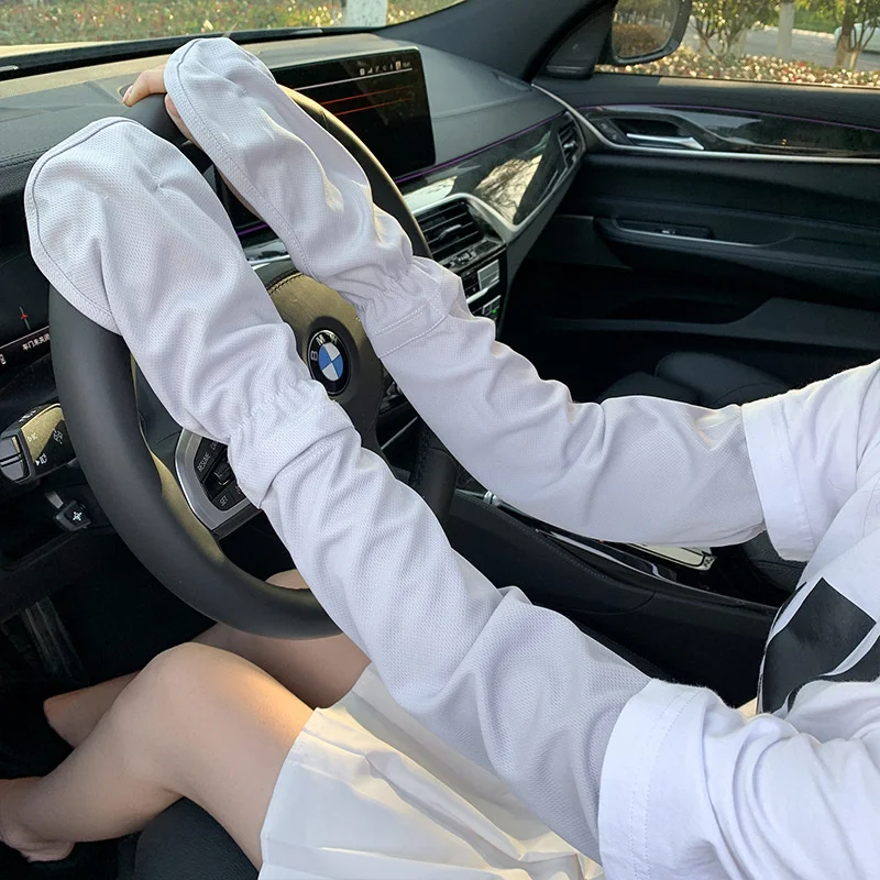 

Large Size Ice Sleeve Gloves Women's Summer Driving Sun Protection Arm Sleeves Loose Breathable Arm Guard UV Outdoor Oversleeves