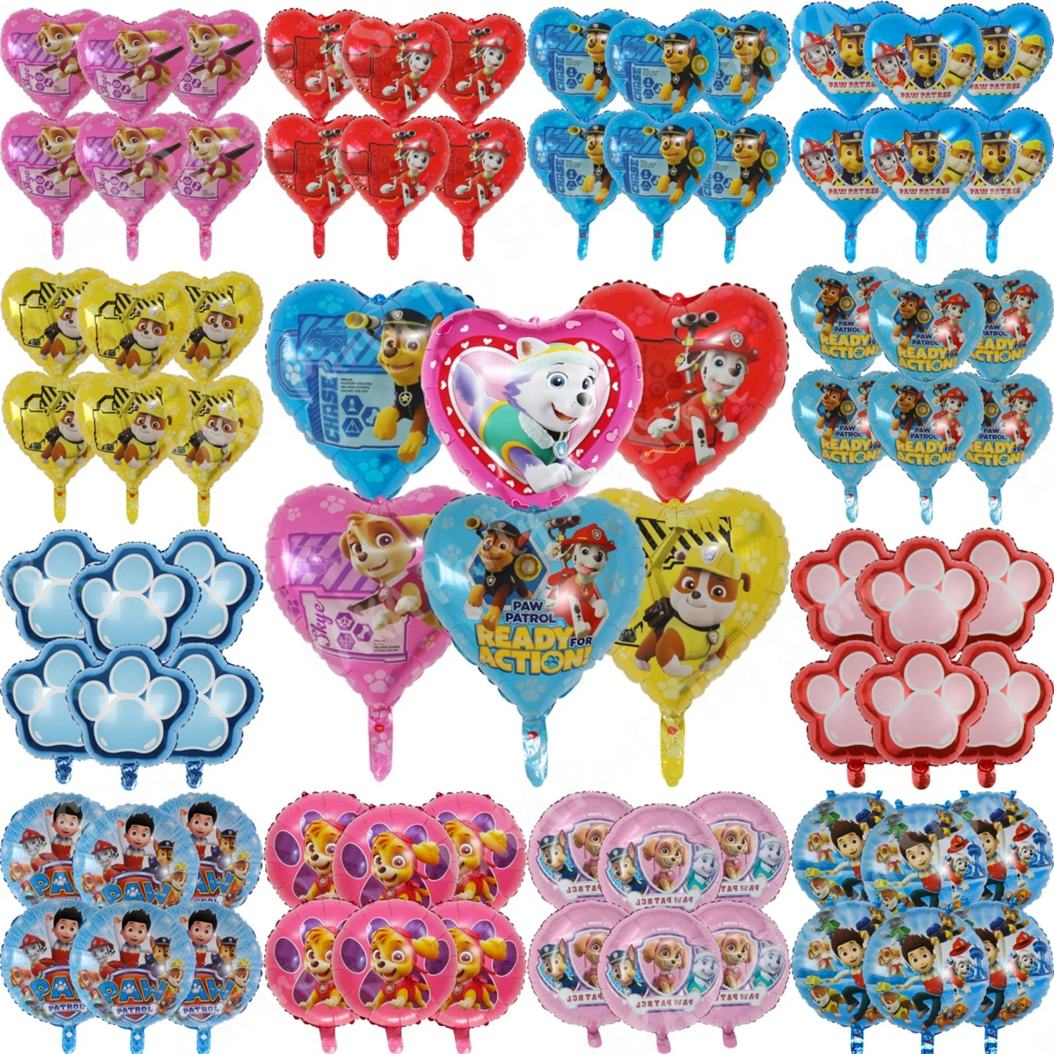 

6Pcs Paw Patrol Birthday Decorations Cartoon Dog Chase Marshall Skye Aluminum Foil Balloons Set Kids Party Supplies Gift Toys