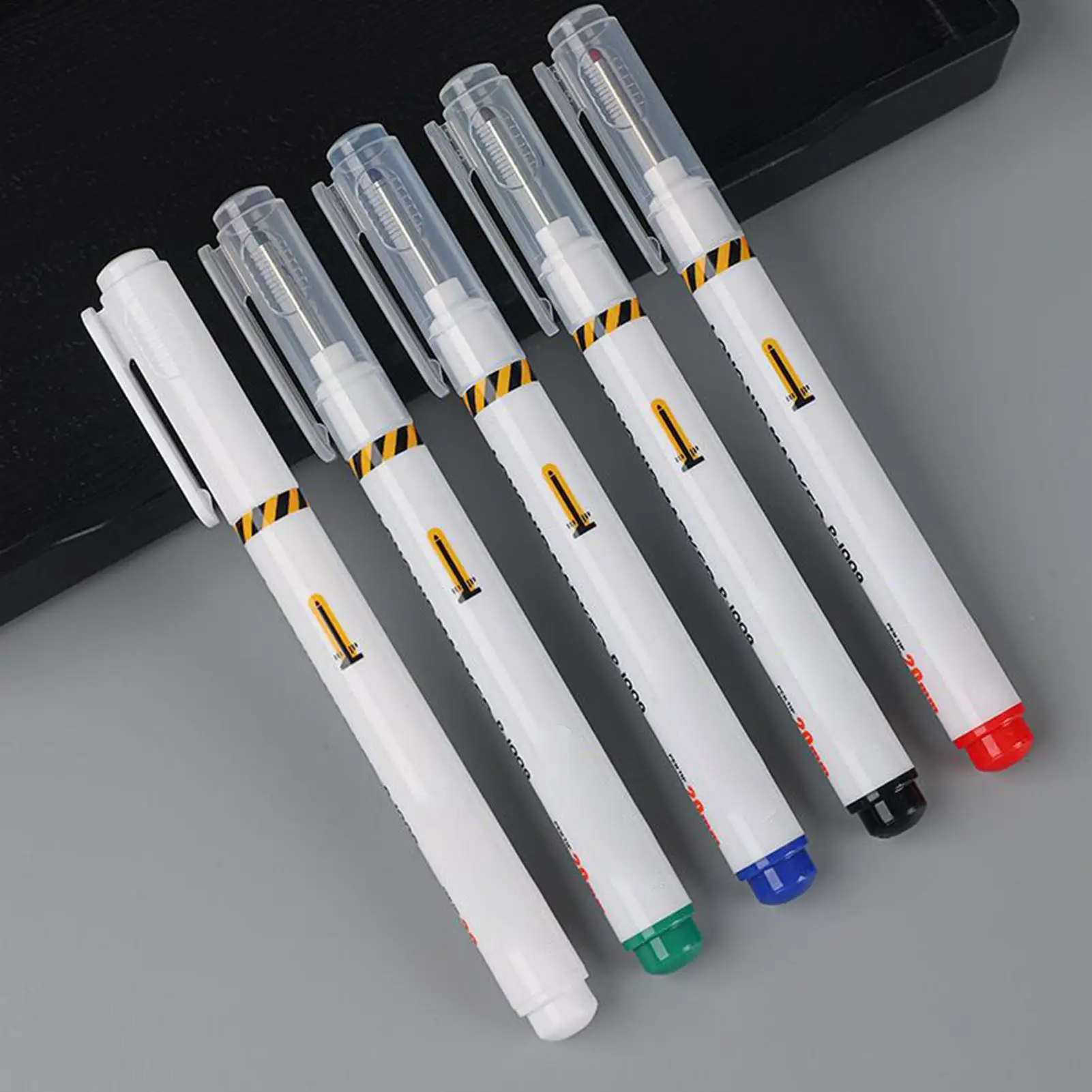 

Long Nib Marker 20mm Waterproof Ink Pencil 5 Piece Colorful Waterproof Deep Reach Marker For Construction Builders Bathroom