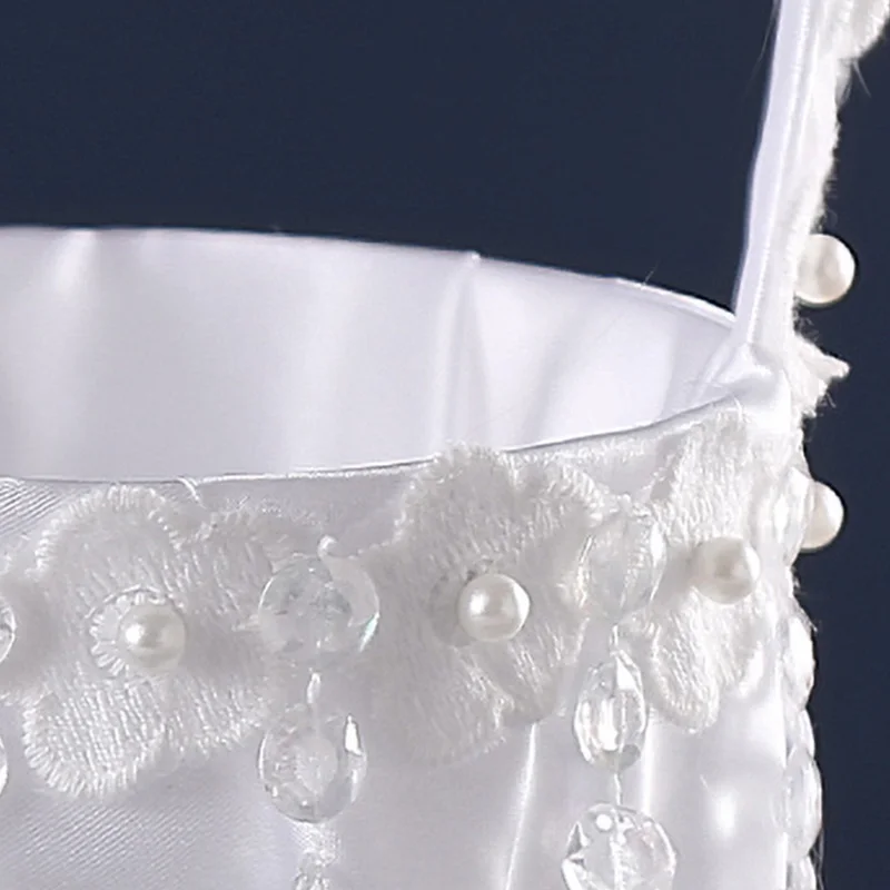 Amerikanische Hochzeit Braut korb kleine Diamant Spitze romantische Streuung Blumen korb Hochzeit Lieferungen
