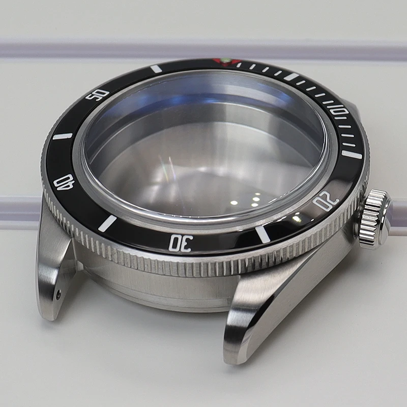 38mm Herren-Uhrengehäuse aus 316L Edelstahl mit gewölbtem Saphirglas, wasserdicht, für NH35 NH36 NH38 4R36 Uhrwerk-Reparaturteile – Detail 4