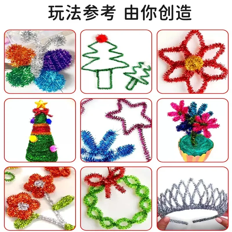 Golden Onion Twist Stick Shining Hair Root Twist Stick Children's Handmade DIY Puzzle Toy Golden Onion Hair Strips Ring