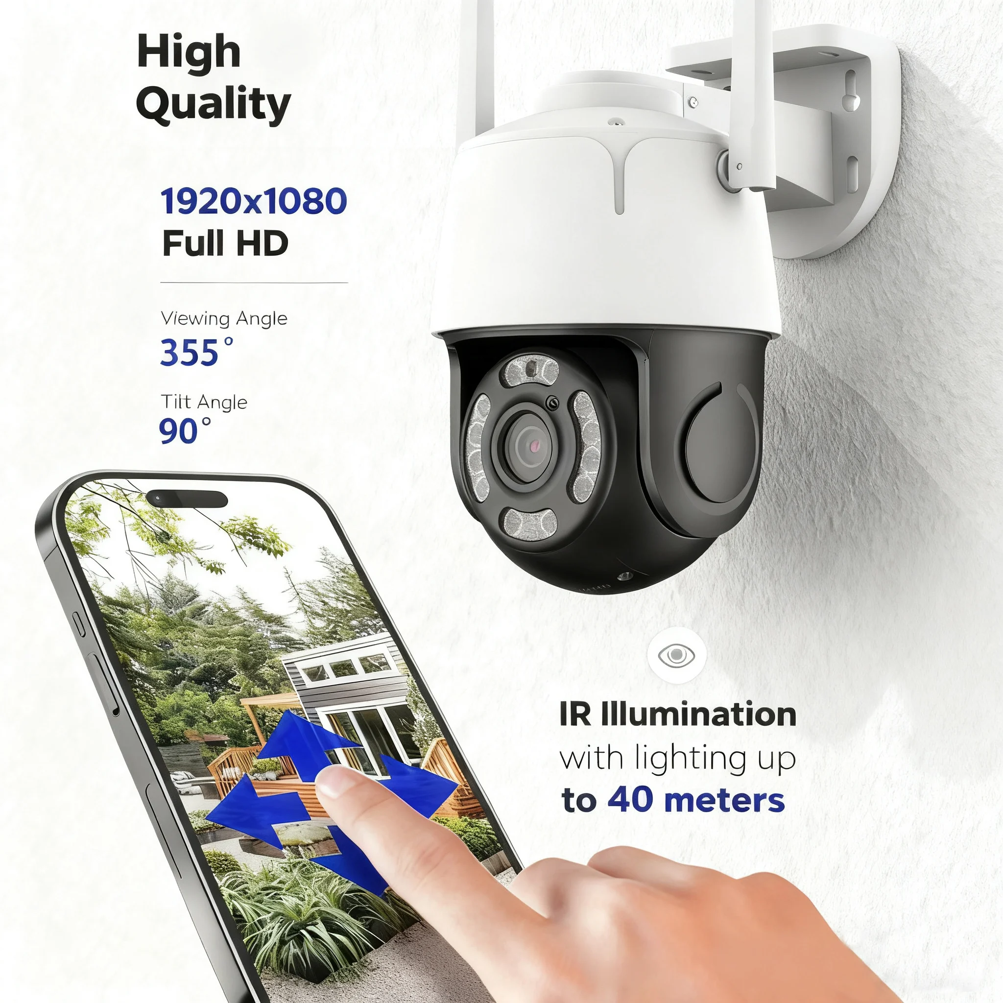 Cámara de Vigilancia IP de 5MP MLM610 |   Lente gran angular + seguimiento inteligente AI |   Sistema de vigilancia de seguridad empresarial/tienda