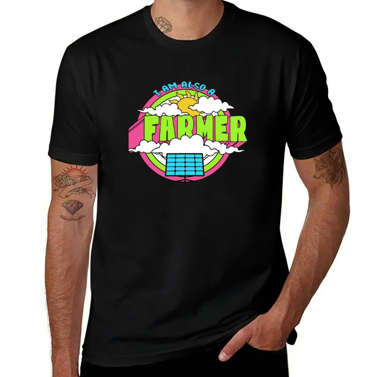 Energy Photovoltaic - Save the Planet - Solar Energy Farmer T-Shirt Work Wear Simple Tee Shirt T-Shirt