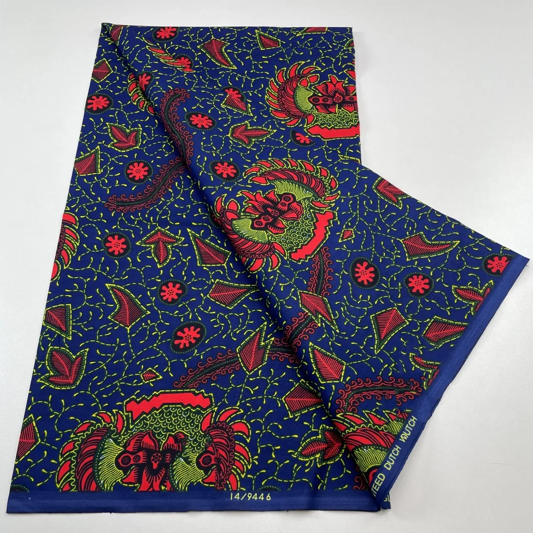 Group tissu batik hollandais africain pour robe, coton imprimé, haute qualité, prévient Ankara, F3C4, Hollande, 6 mètres, Y4, 2024