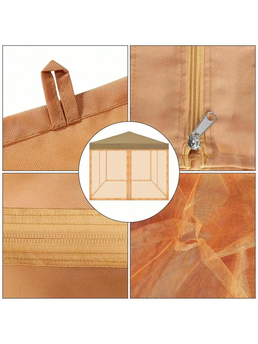 

Universal Mosquito Net For Gazebo 4 Panel Screen Walls With Zipper Outdoor Canopy
