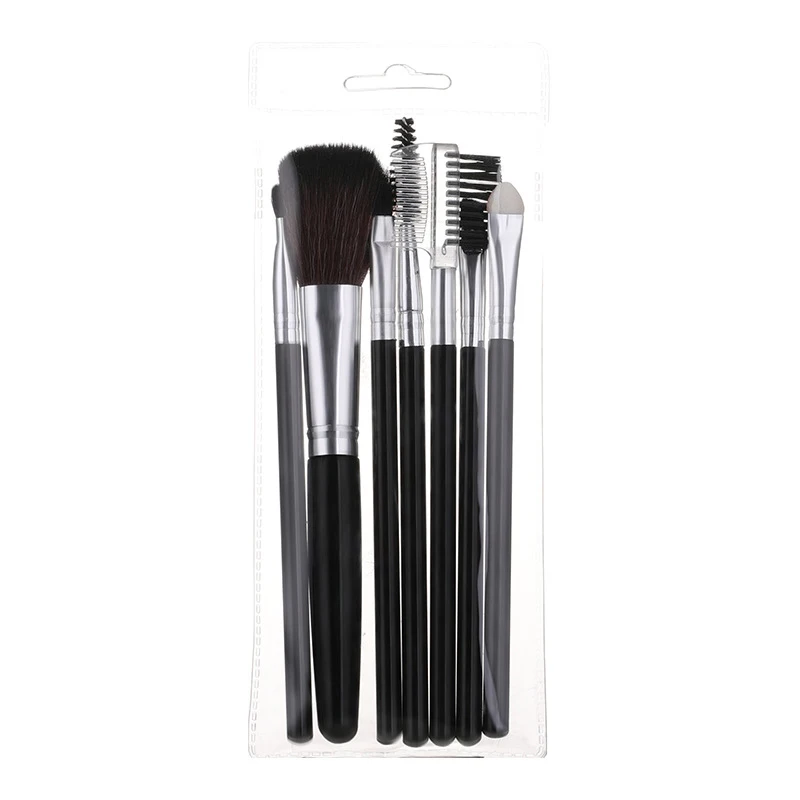 7 Stks/set Goedkope Compleet Make-Up Kit Oogschaduw Vrouwelijke Make-Up Kwasten Voor Wenkbrauwen Concealer Poeder Borstels Make-Up Set Gereedschap Schoonheid