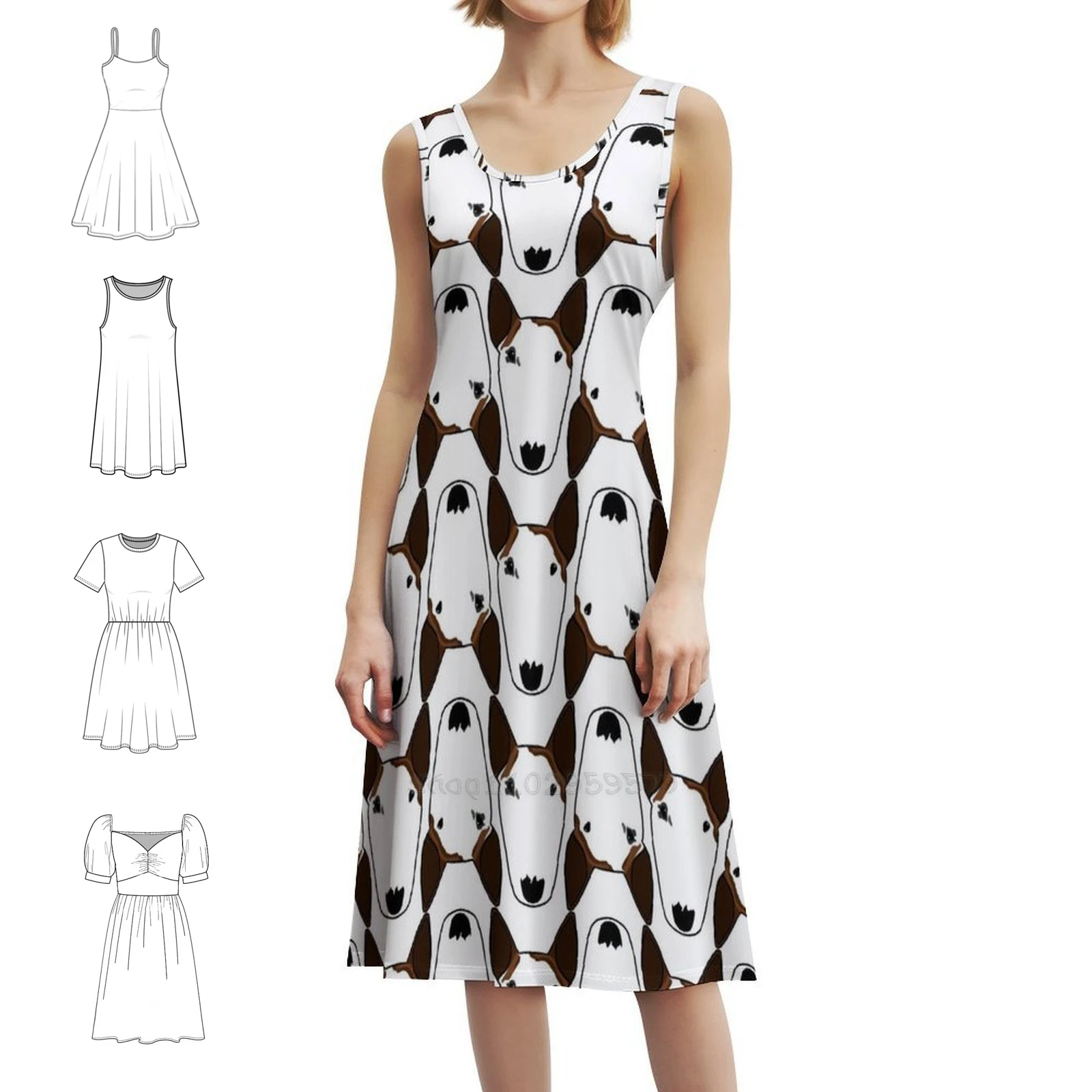 

Белое женское уличное праздничное платье с узором Boycie, модная клубная одежда с принтом для собак, бультерьер, бультерьер, Ebt