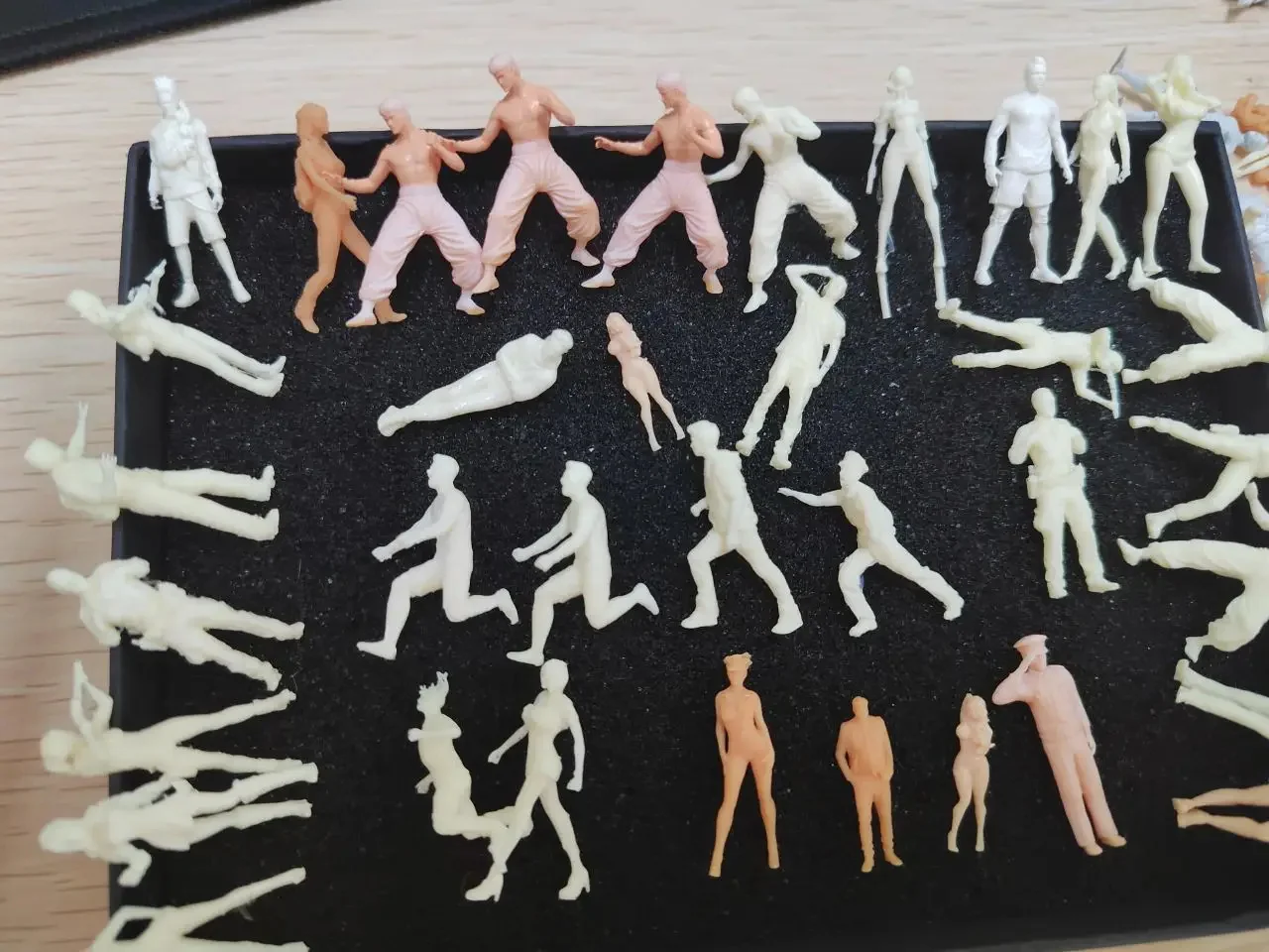 Figuras en miniatura defectuosas de 3 piezas/6 piezas, modelo de personas sin paneles, muñecas Diorama para práctica de pintura Manual, estilo aleatorio