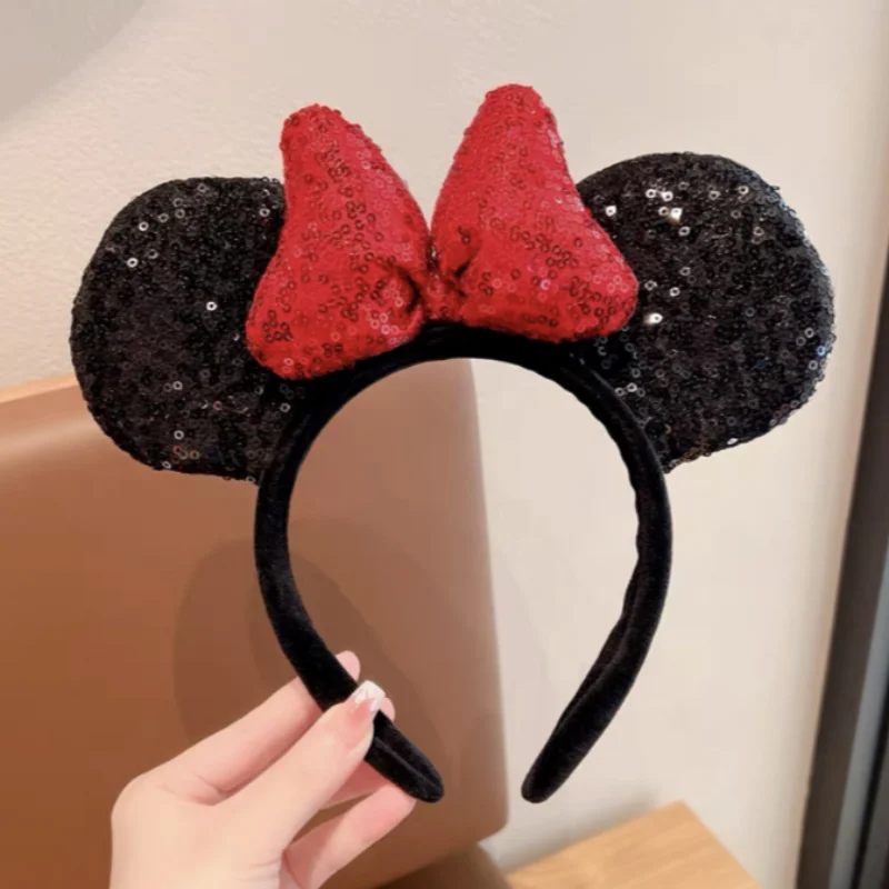 2026 Minnie Bow Headband Children's Headwear Amusement Park Cute Cartoon Mickey Rabbit Ear Headband Hair Clip Female image 2