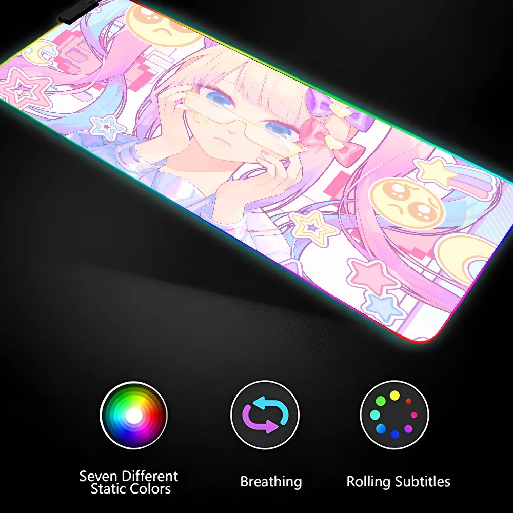 N-Needy Girl O-Overdose  Mousepad XXL RGB Gaming Mouse Pads HD Black Gamer Accessories Large LED