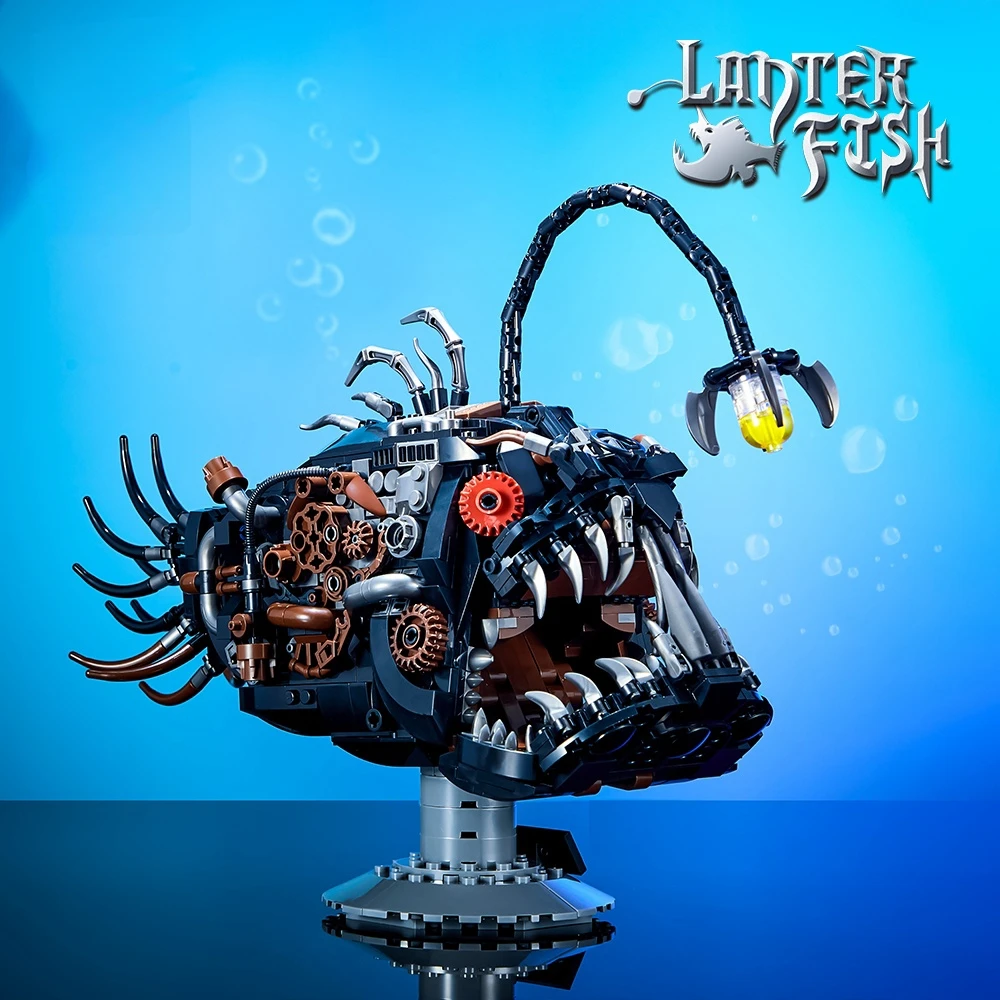 

Механический креативный технический фонарь рыба MOC строительные блоки STEM строительный комплект подарок для мальчиков и девочек взрослые подарки на день рождения игрушка
