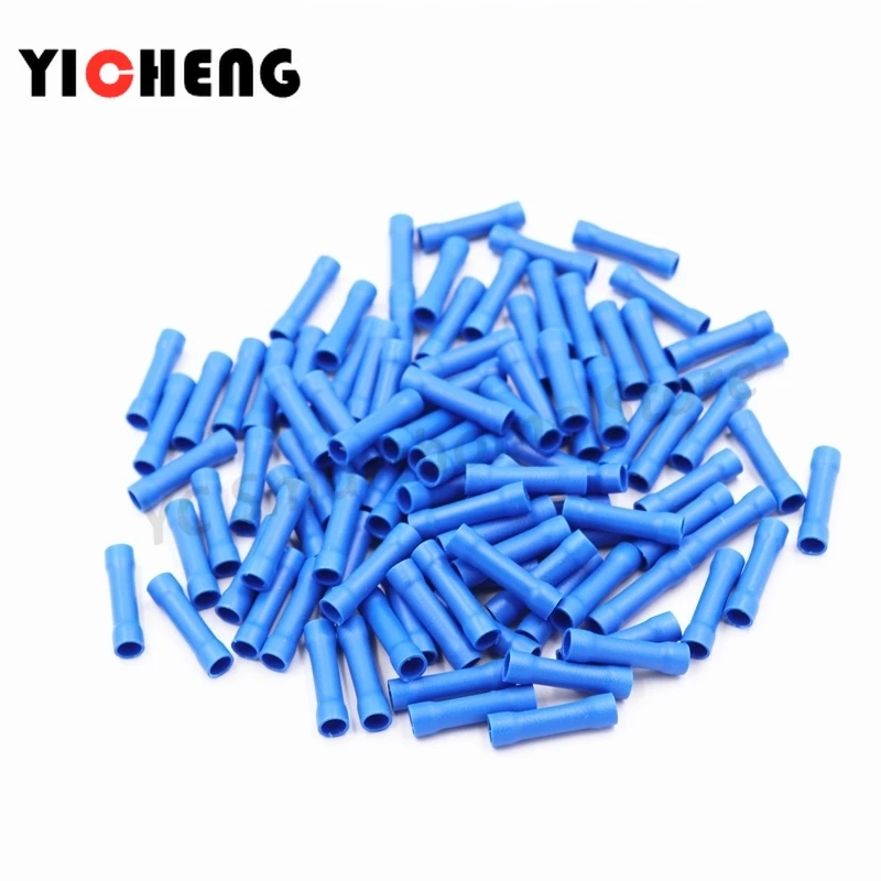 50Pcs/25pcs BV1.25 BV2 BV5.5  Insulated Butt Connector Electrical Automotive Cable Wire Crimp Terminal