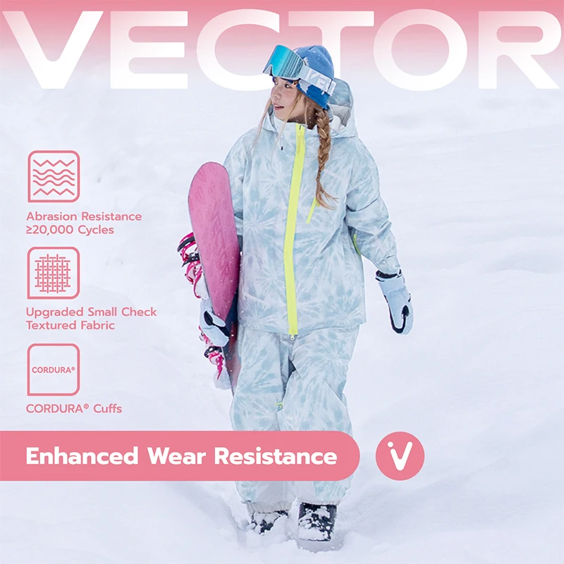VECTOR Ski Jacket Ski Pants Men Women 3L P Cotton Winter Warm Windproof Waterproof Outdoor Sports Snowboard Ski Coat Trousers