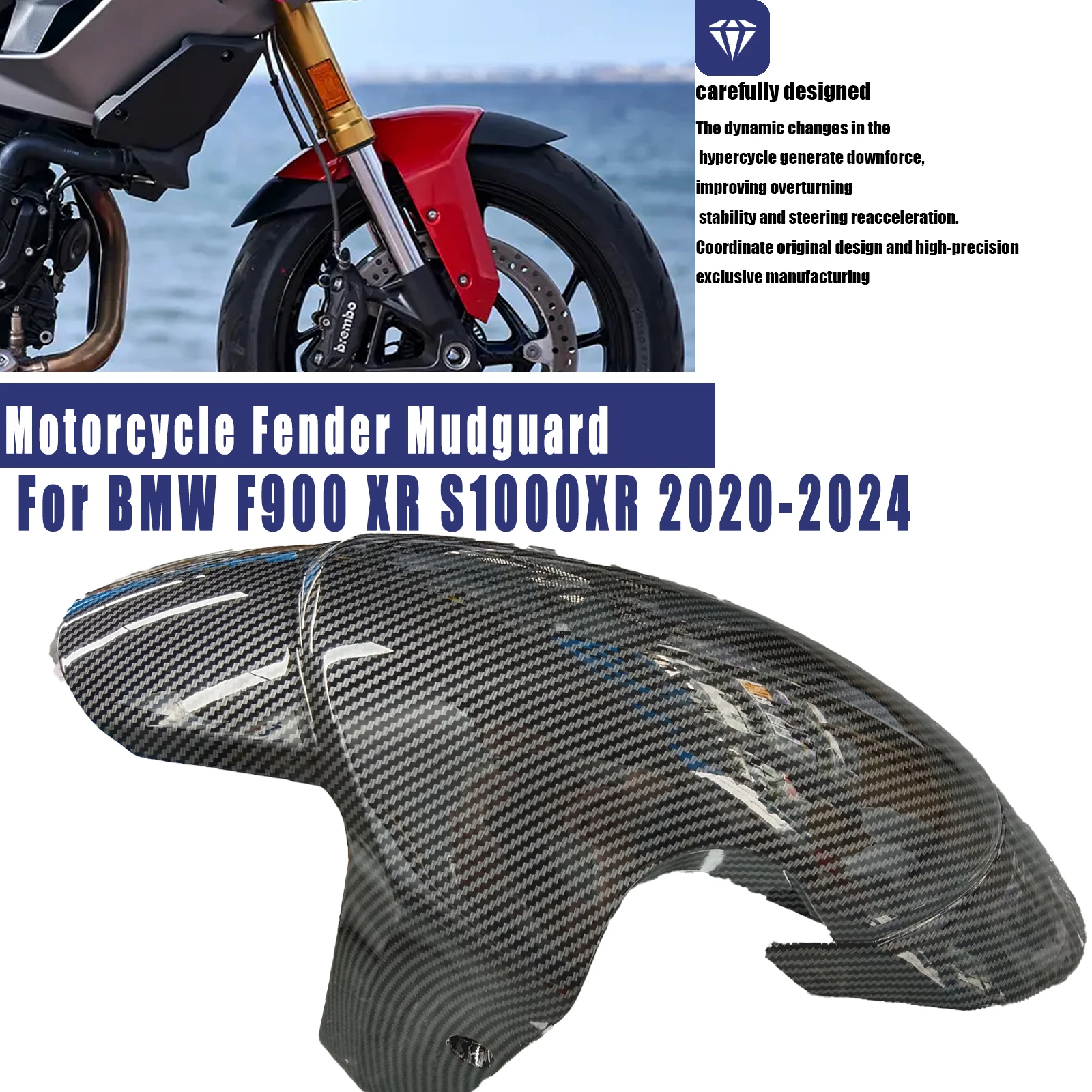 

Motorcycle Accessories ABS Carbon For BMW F900XR S1000XR 2020-2024 Front Wheel Hugger Fender Mudguard Splash Guard Fairing Cover