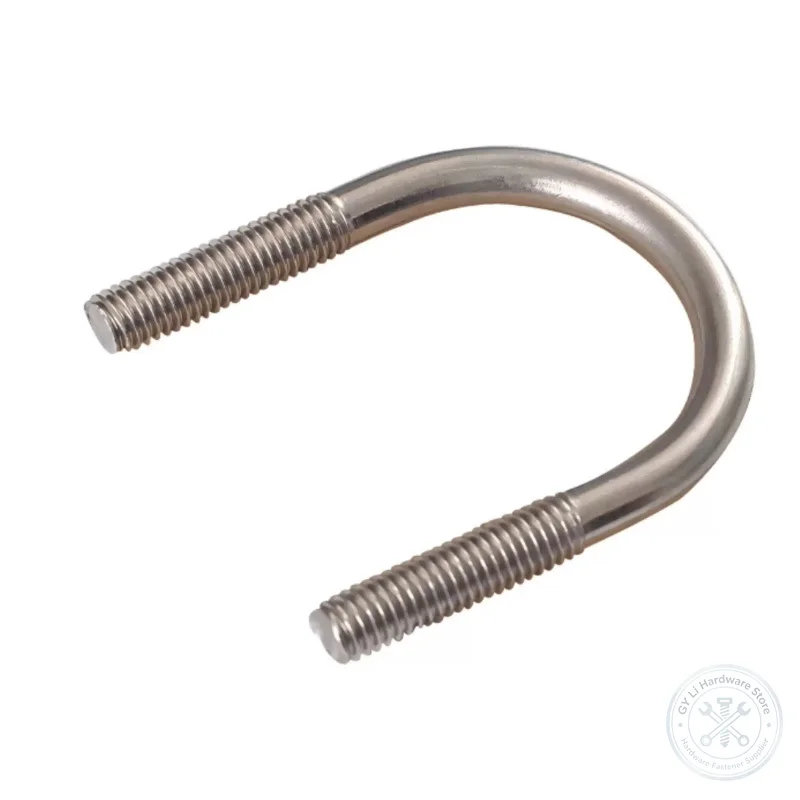 M6 M8 M10 M12 Total Height 14mm-328mm U Bolt A2 304 Stainless Steel U Shaped Screw Pipe Clamp Horse Riding Clamp Pipe Hoop