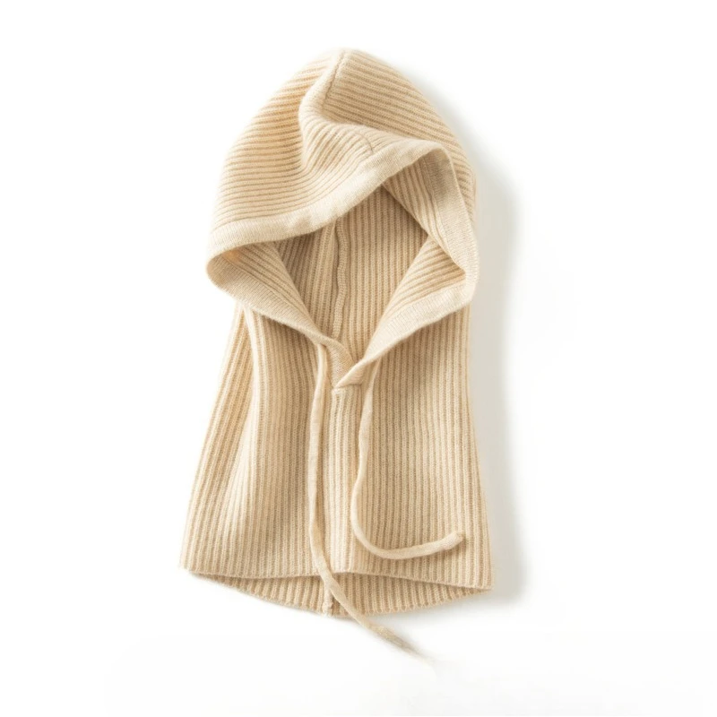 

Autumn and winter popular cashmere, knitted hooded scarf, integrated