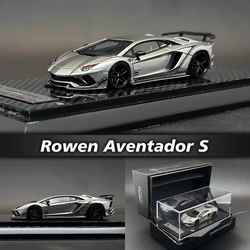 YM In Stock 1:64 Rowen Aventadors Grey Resin Diorama Car Model Collection Miniature Toys