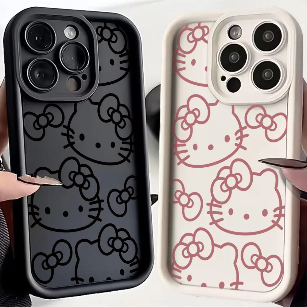 Kawaii Pink Hello Kittys Cute Phone Case for iPhone 16 15 14 13 12 11 Pro Max Mini XR XS X 7 8 6 6s 