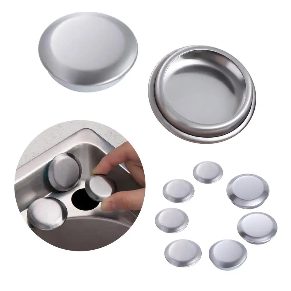 Decorative Covers Stainless Steel Sink Hole Cover Silver Round Faucet Hole Cover Anti-leakage Sink Plug Bathroom