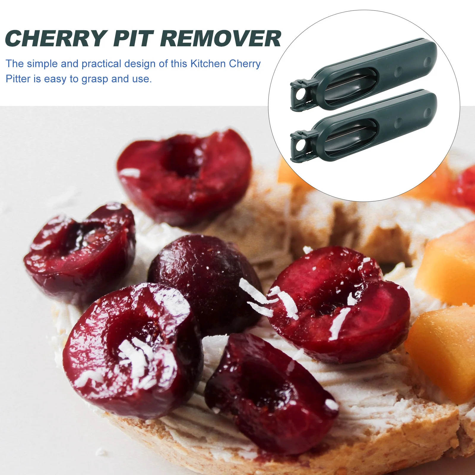

2Pcs Cherry Core Removers Easy Use Fruit Pit Remover Kitchen Cherry Pitter Household Core Removing Tool Fruit Pit Remover