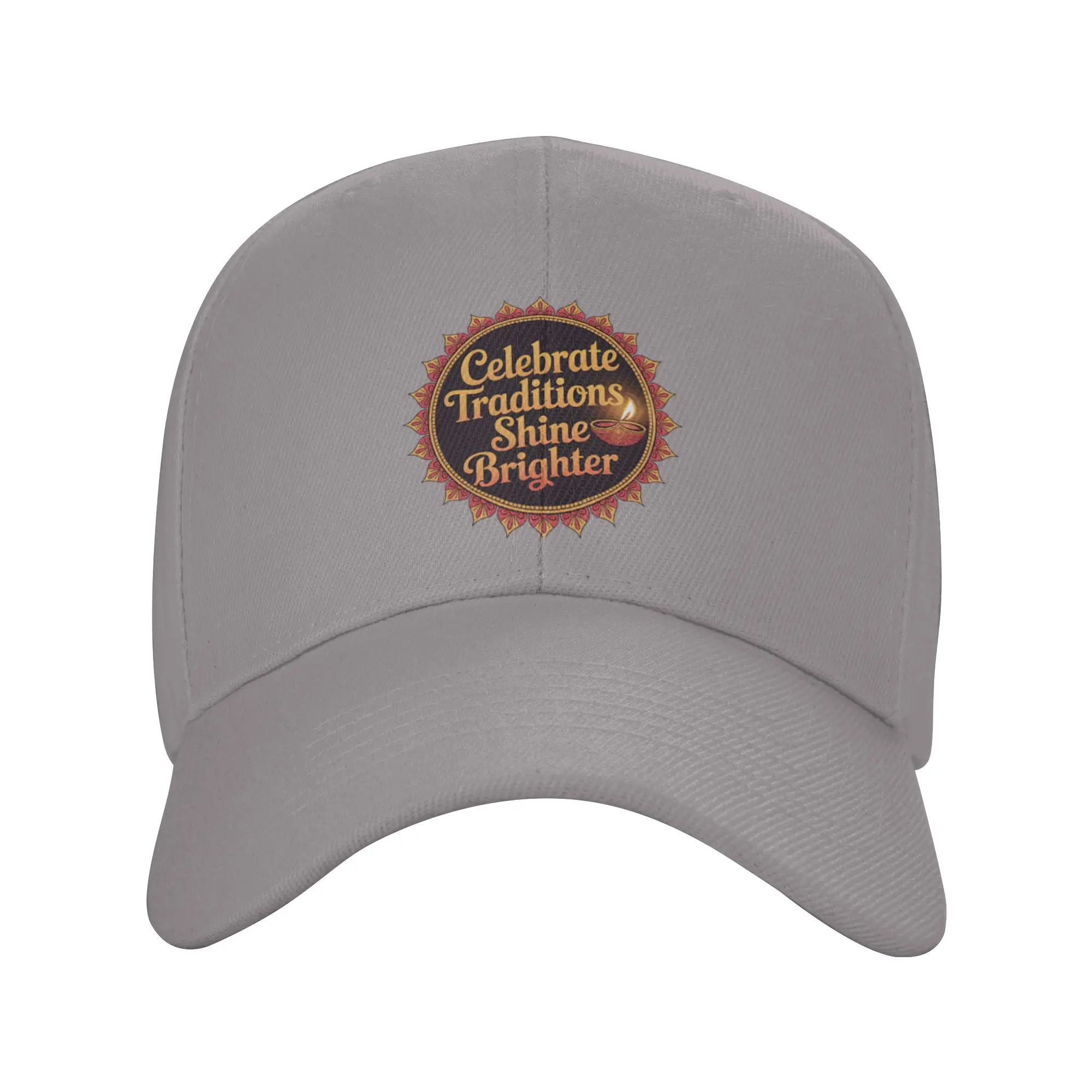 Celebrate Traditions  Shine Brighter   Rangoli-Inspired Diwali Design Trendy Baseball Cap Beach Vacation Adult Headwear