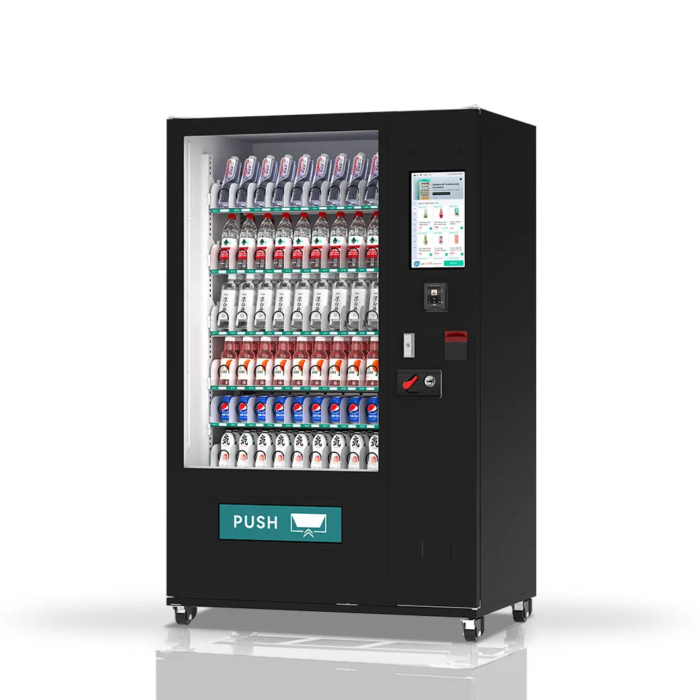 

24 Hours Self-Service Snack Vending Machine With Bullet Proof Glass Automatic Combo Drinks Snack Vending Machine With Cash Pay