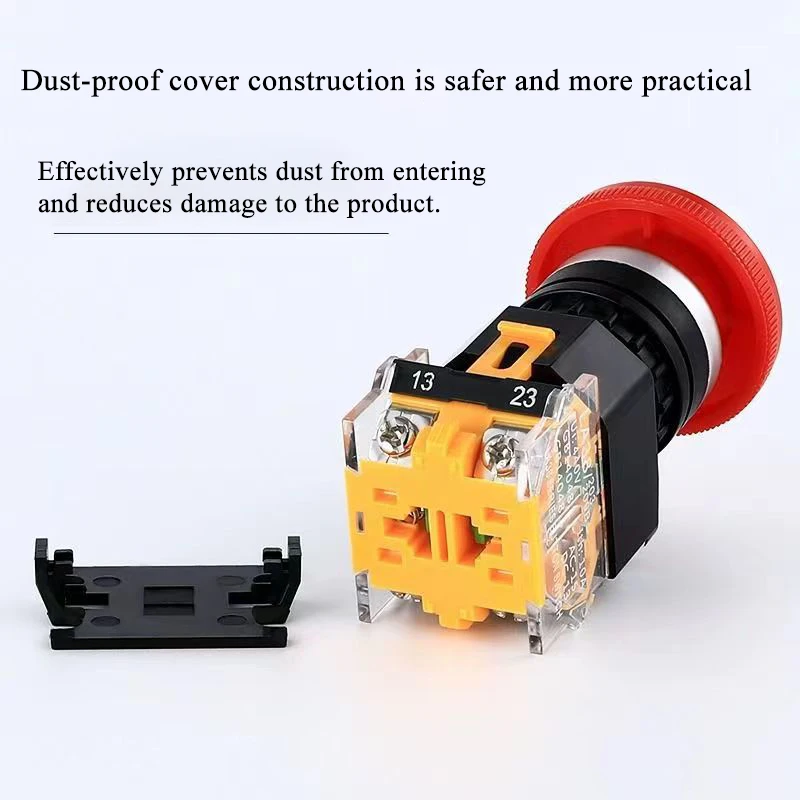 Emergency stop switch mushroom head self-locking LA38-11ZS elevator power stop emergency push button switch 22mm