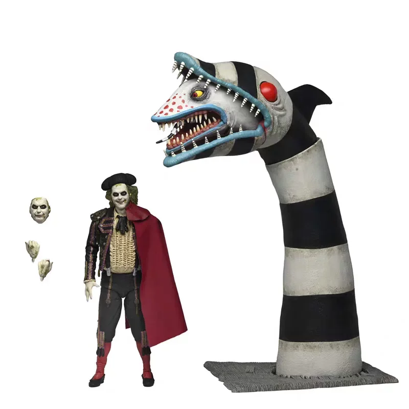Op voorraad: NECA Gold Label Ultimate Matador Beetlejuice & Sandworm, 18 cm actiefiguur, set van 2, officieel verzamelmodel.