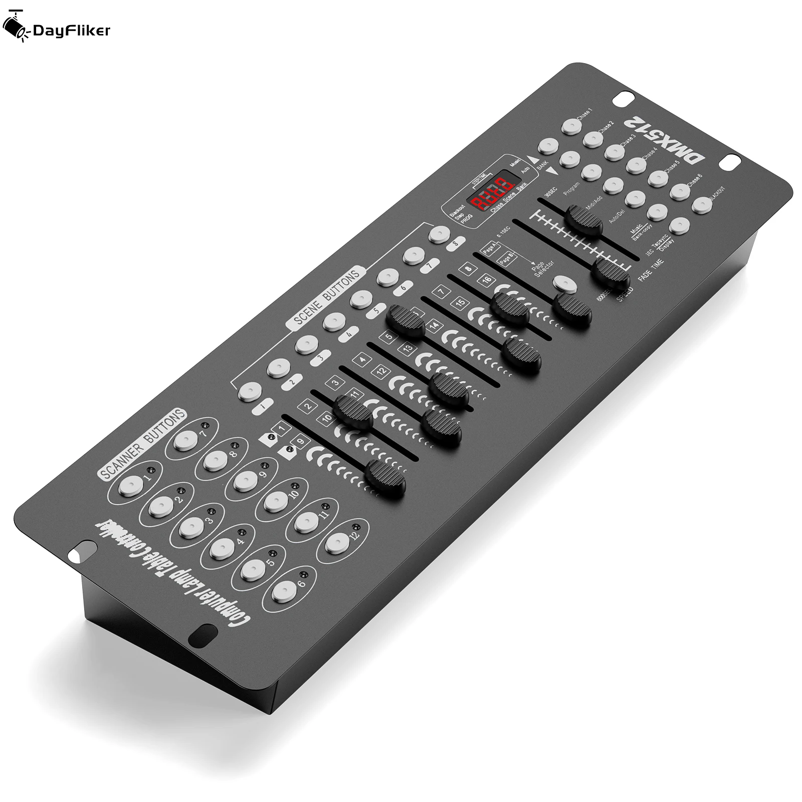 

Контроллер световых приборов DayFlicker AC 100-240V Black Grand Console DMX и MIDI, 192 канала, для живых концертов, караоке, диджеев, клубов