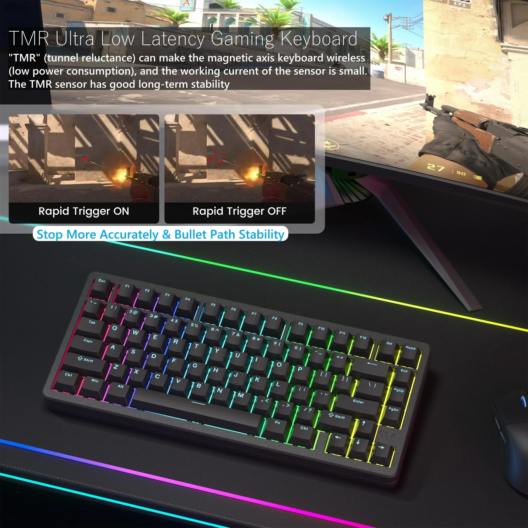 Womier SK75 TMR 75% ワイヤレス磁気キーボード ラピッドトリガー