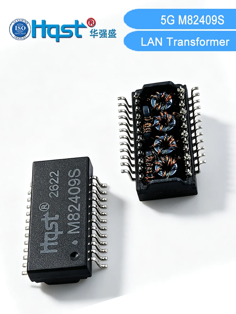 5G Base‑T LAN Magnetic Module M82409S SMD 24‑Pin Quad‑Port Ethernet Transformer 1500V Hi‑Pot Tape Reel Factory Supply