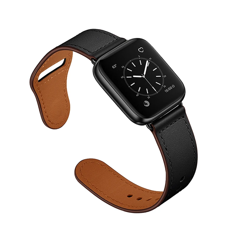 Apple Watch Ultra SE 87654321 series classic leather strap black brown men and women universal wristband 44mm 41mm 45mm 49mm