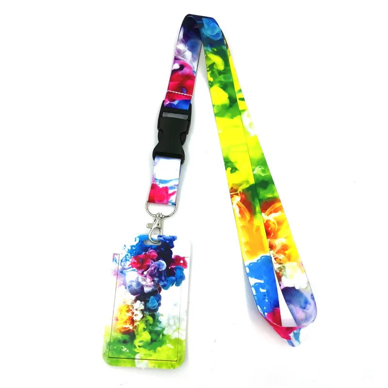 

Colorful smoke Lanyard Badge Holder ID Card Lanyards Mobile Phone Rope Key Lanyard Neck Straps Keychain Key Ring