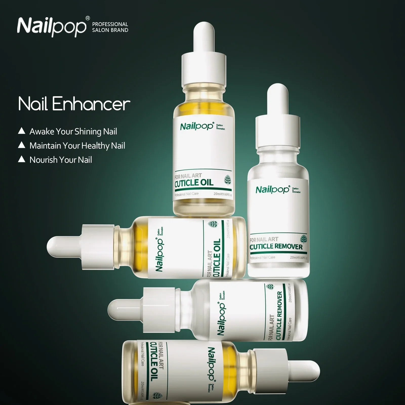 Nailpop óleo de cutícula e amaciante para unhas 1 peça 20ml removedor de cutícula fortalecedor protetor de cutícula hidratante kit de manicure