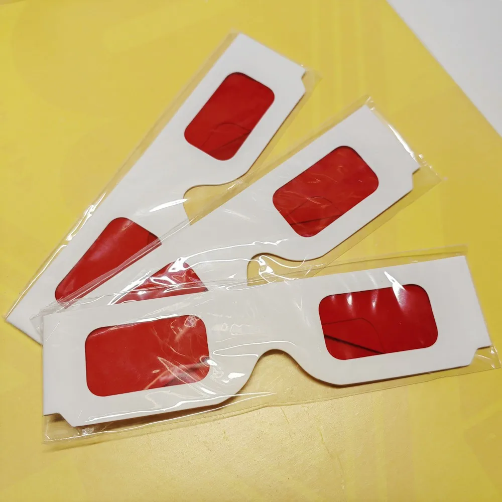 50 teile/los Wiederverwendbare Weiß Papier 3d Gläser Papier Rahmen Rot/Rot Rot/blau Objektiv 3d Decoder Gläser für Förderung – Detail 10