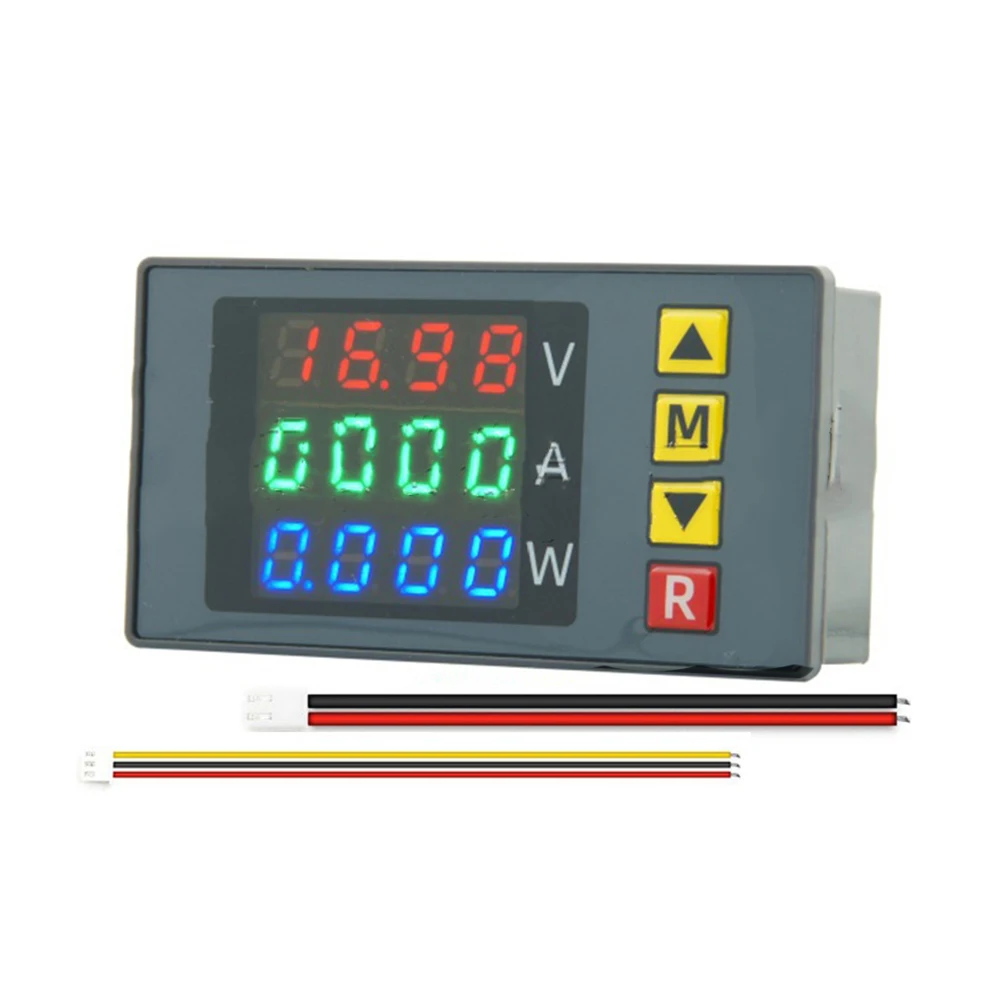 DC 0-100V 10A 1000W Digital Voltmeter Ammeter Wattmeter BM730 4Bit High Metal Black Alarm Function For Electrician For Tes