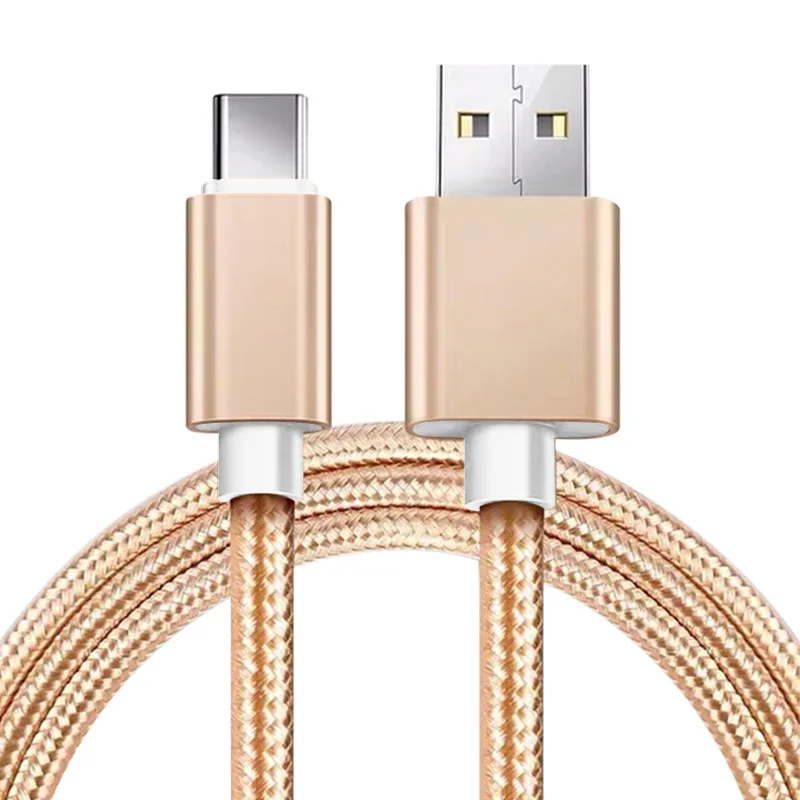 1.0M Nylon Weave USB Type C Cable Fast Charging Cable for Samsung Xiaomi Huawei OPPO Mobile Phone Accessories Charger USB Cable