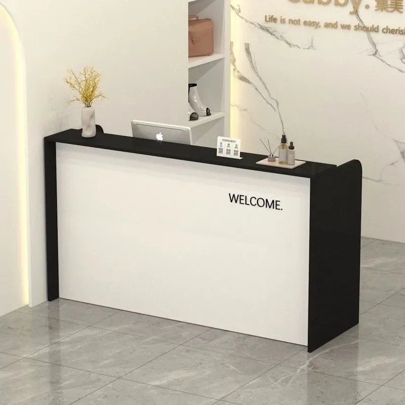 Modern Small Bar Table Simple Reception Desk Counter for Shop Store Courtyard Company Paint Checkout Area
