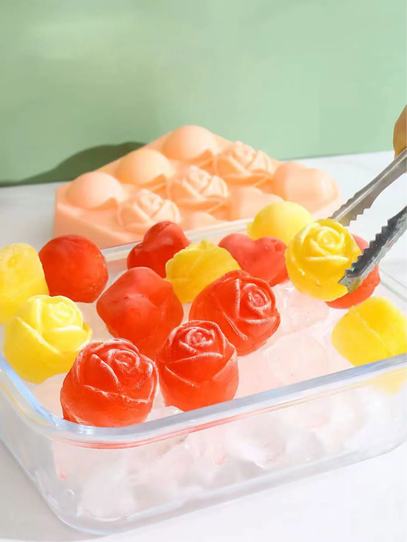 Rose Ice Cube Mold Food-Grade Silicone Soft Ice Tray for Home Use, Whiskey Sphere Ice Maker, Ice Box Ice-Making Tool 1Pc