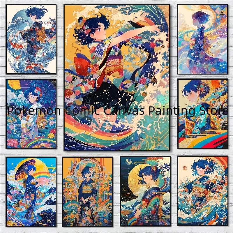 

Aesthetic Room Decor Japan Surrounding Animation Sailor Moon Canvas Stickers and Posters Picture Home Decoration Children's Gift